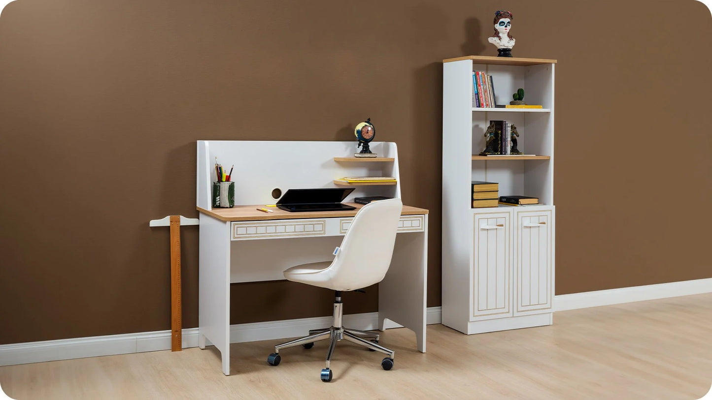 Cameretta completa per ragazzo "Mango" con letto 120x200 stile essenziale bianco