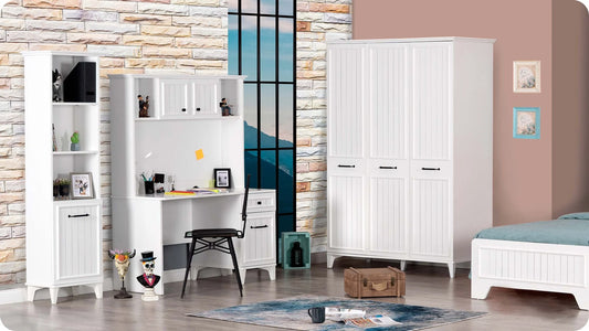 Komplettes Schlafzimmer-Set für Jungen „Fashion“ in Weiß