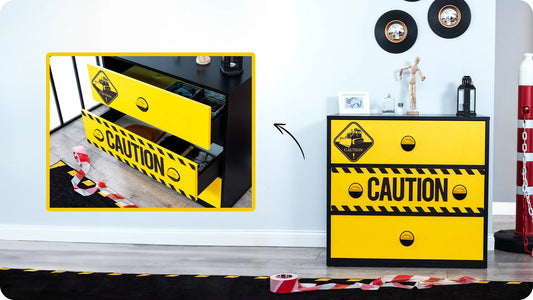 Cameretta stile "Lavori in corso" con letto a forma di escavatore