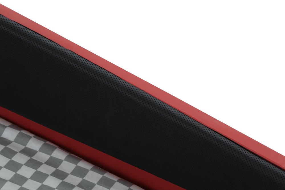 Letto singolo a forma di auto sportiva colore rosso SPORT 3.0, materasso incluso.