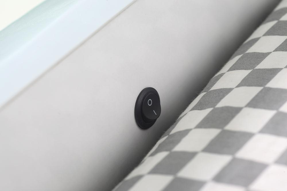 Letto singolo con secondo letto estraibile a forma di auto sportiva colore bianco FORZA2, materassi inclusi.