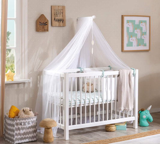 Weißes Mini-Babybett (50 x 100 cm)