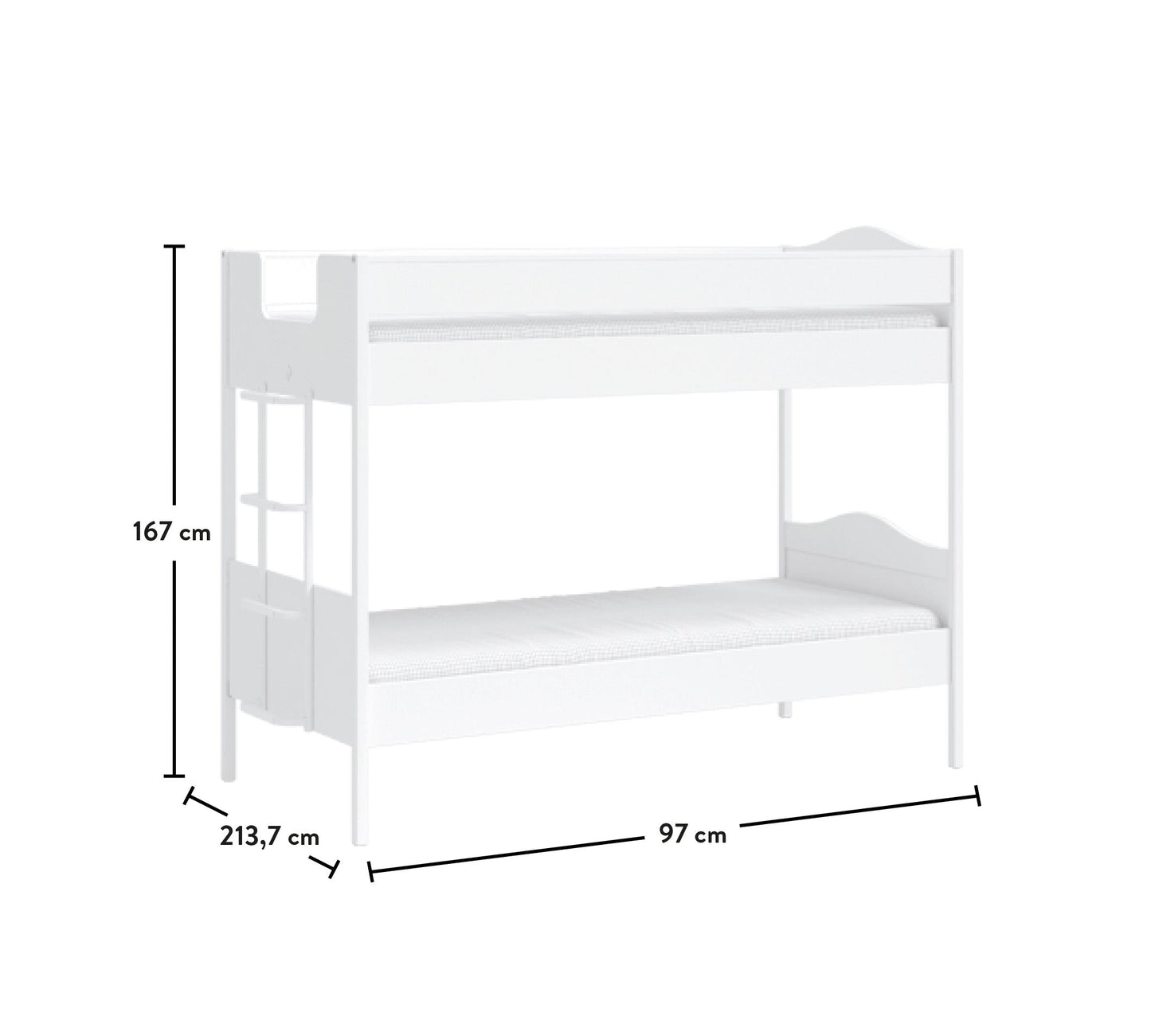 Line Letto A Castello Bianco (90x200 Cm)
