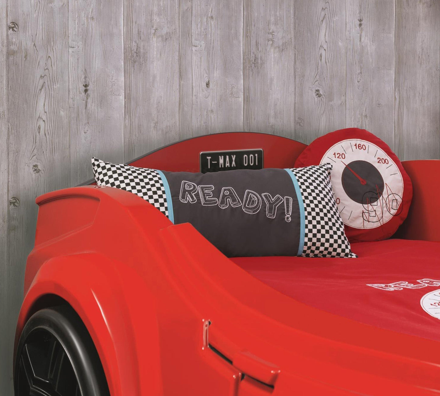 Turbo Max Auto Bettauto für Kinder (Rot) (90x195 cm)