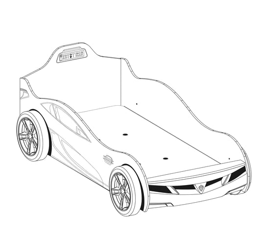 Coupe Auto Bettauto für Kinder – (rot) (90 x 190 cm)