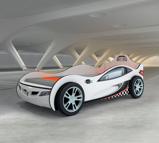 Coupe Auto Bettauto für Kinder – (Weiß) (90 x 190 cm)