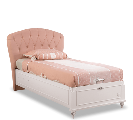 Letto Romantic Testata In Tessuto Con Rete (100x200 Cm)