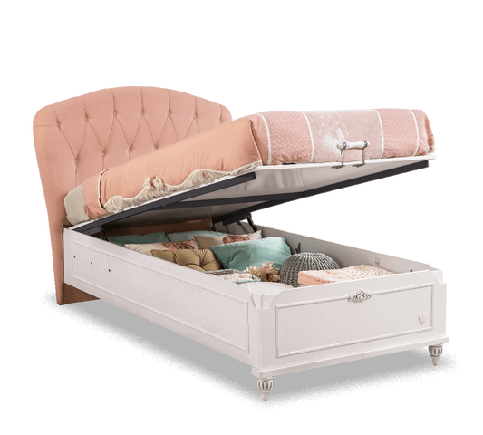 Letto Romantic Testata In Tessuto Con Rete (100x200 Cm)