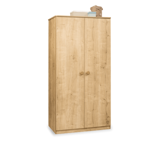 Kleiderschrank mit 2 Türen in Mokka