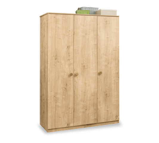 Kleiderschrank mit 3 Türen in Mokka