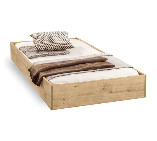 Mokka-Ausziehbett (90 x 190 cm)