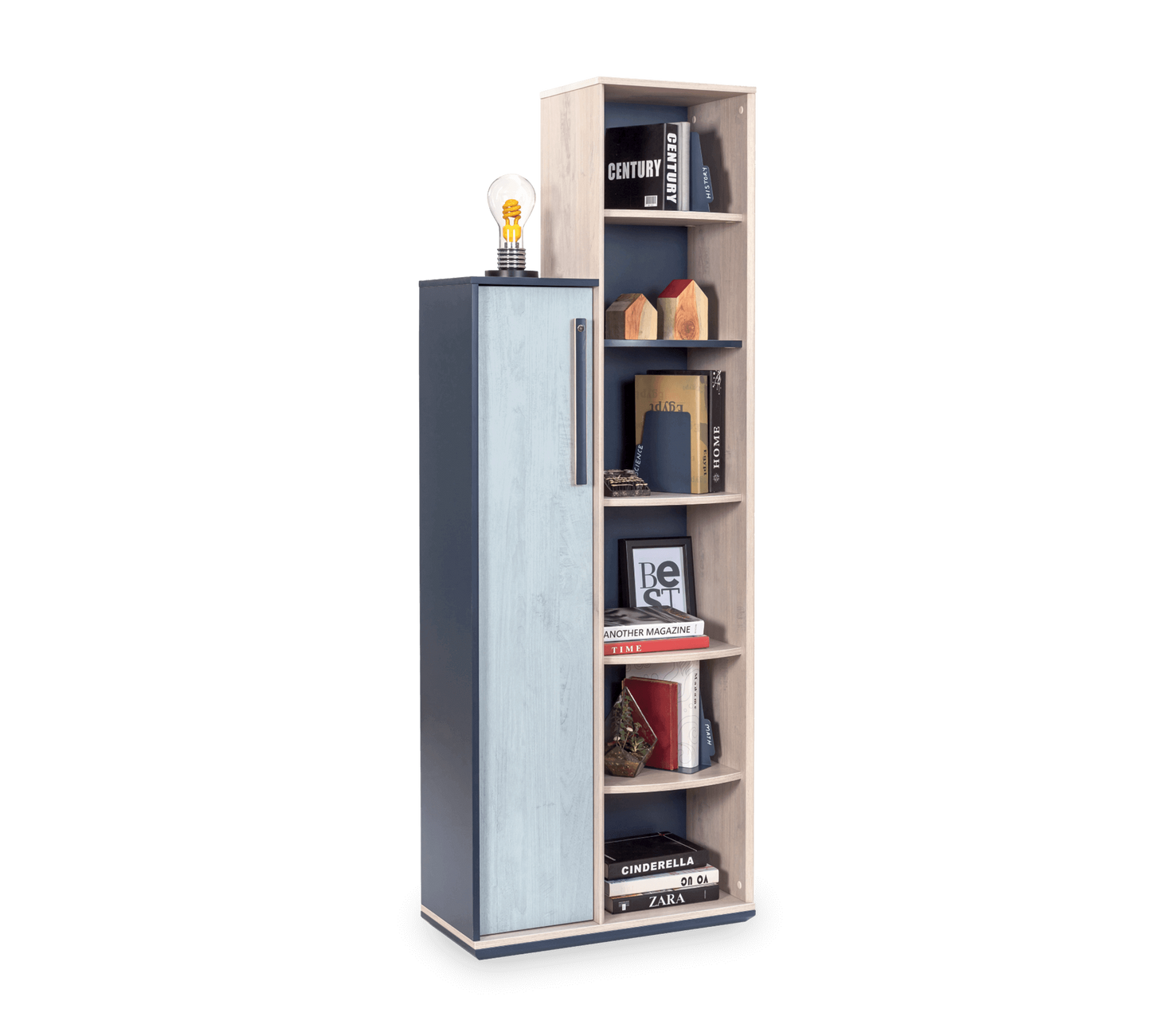 Bibliothèque trio avec conteneur