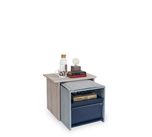 Trio Nachttisch mit Regal