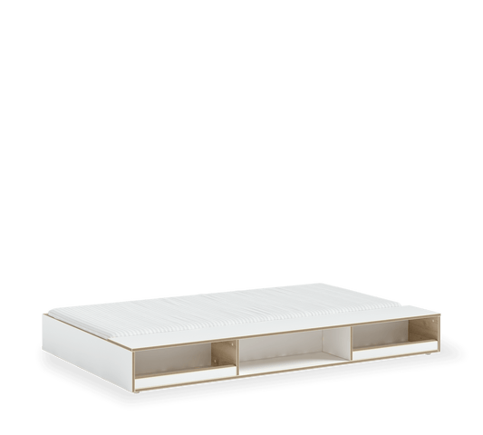 Moderates Ausziehbett mit Trennwänden (90 x 190 cm)