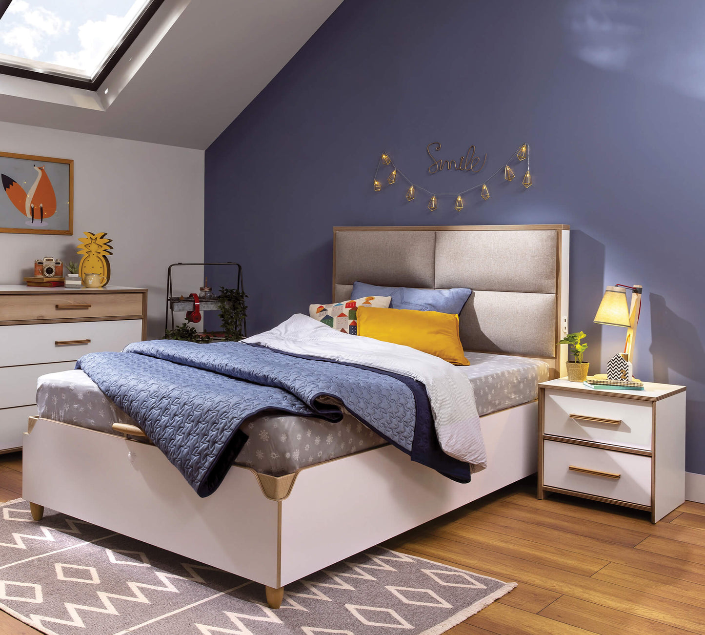 Modera Letto Testata In Tessuto Con Rete (120x200 Cm)