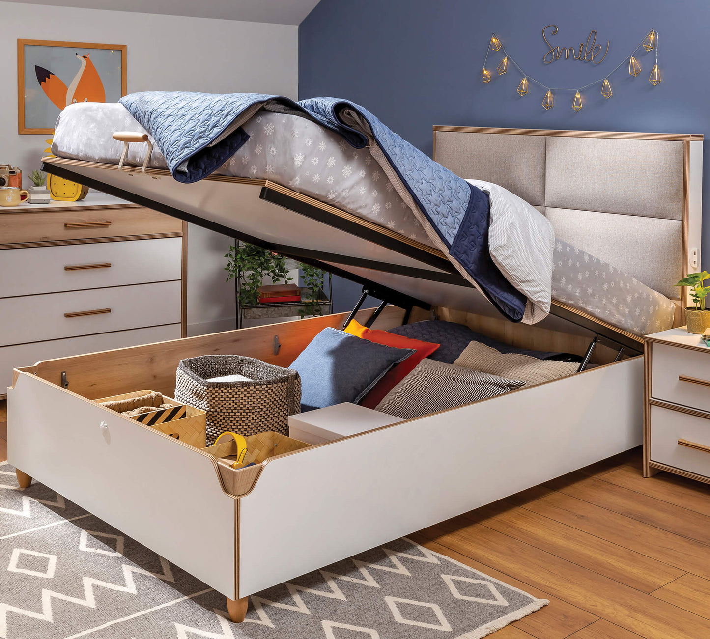 Modera Letto Testata In Tessuto Con Rete (120x200 Cm)