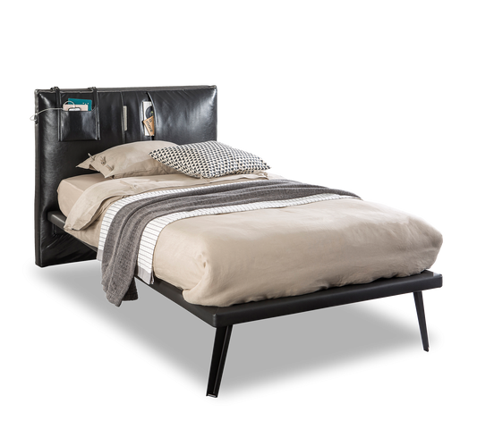 Lit en métal foncé (100x200 cm)