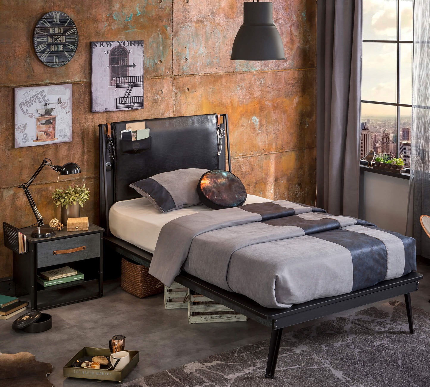 Letto Linea Dark Metal (100x200 Cm)