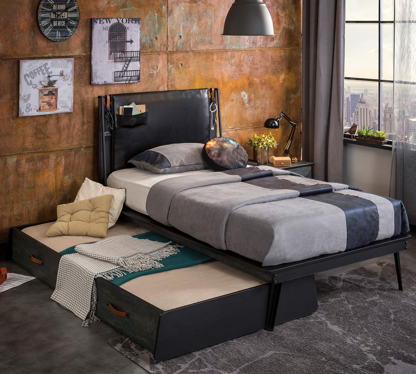 Letto Linea Dark Metal (100x200 Cm)