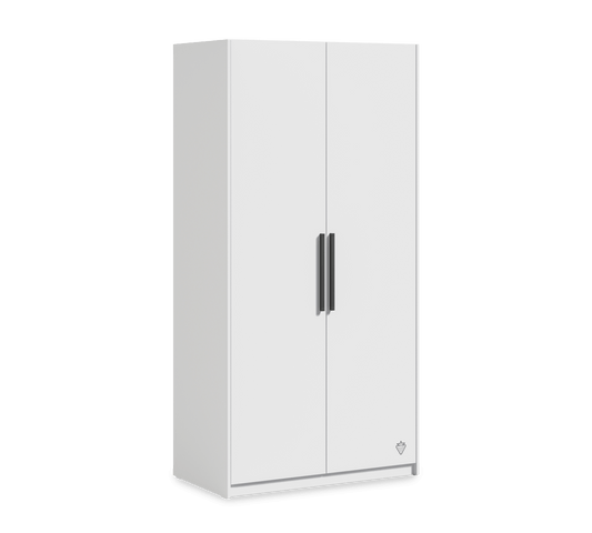 Weißer 2-türiger Kleiderschrank
