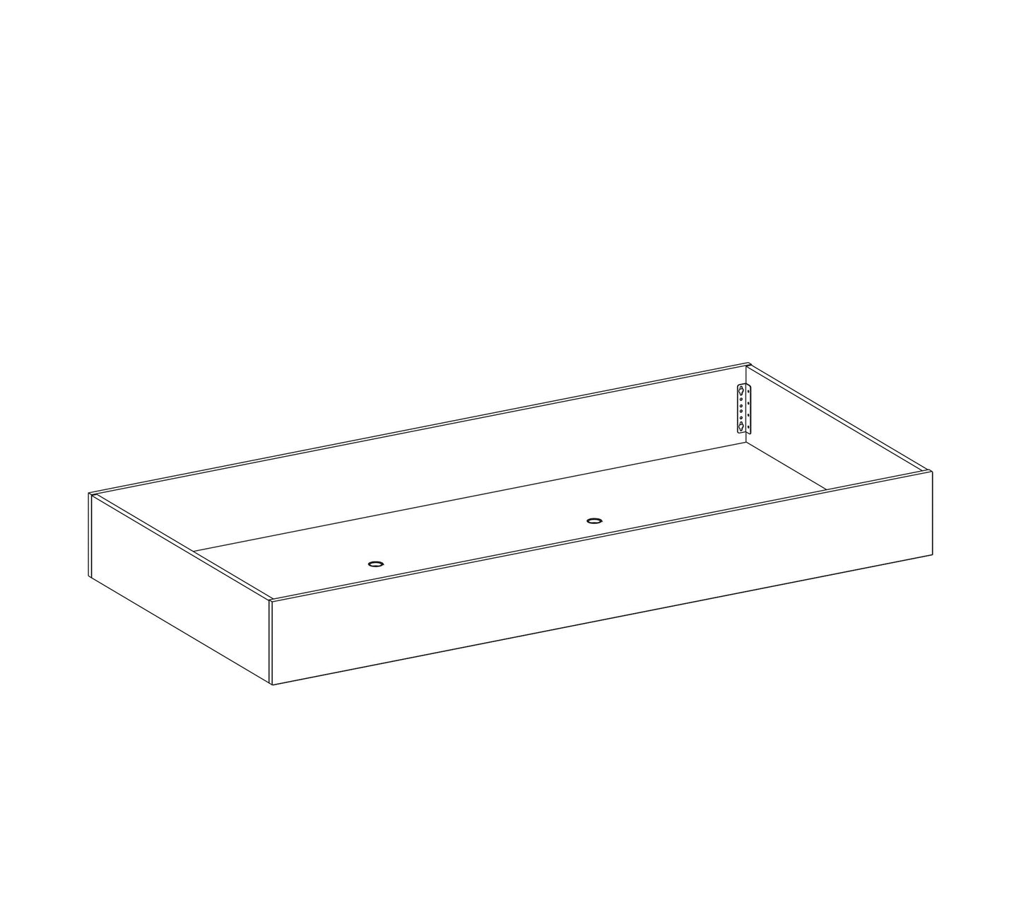 Weißes Ausziehbett (90 x 190 cm)