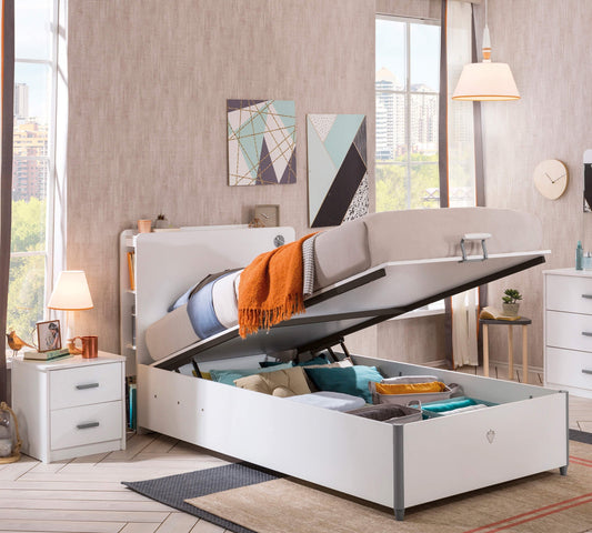 Letto Bianco Con Rete (100x200 Cm)