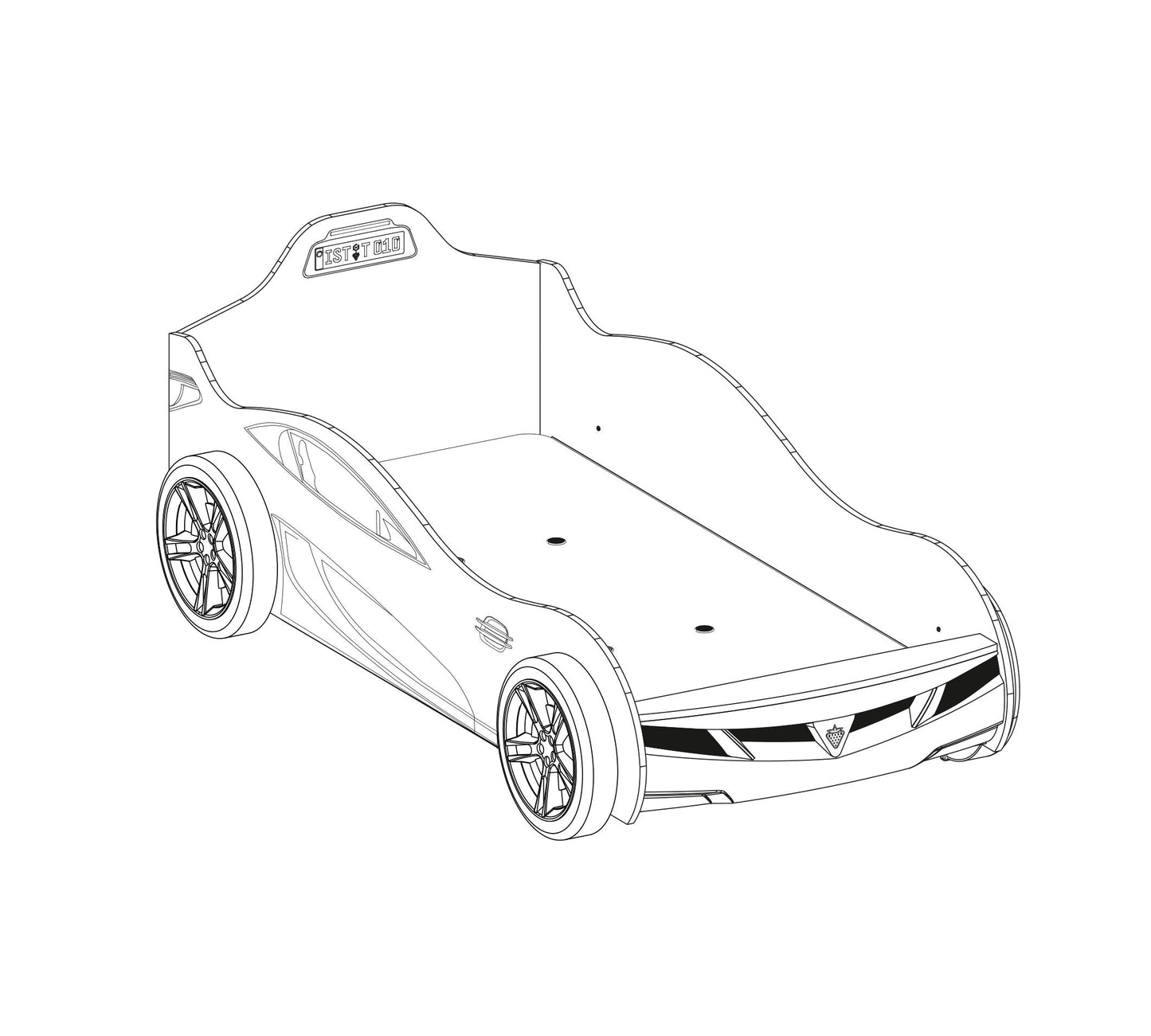 Race Cup Auto Autobett für Kinder – rot (90 x 190 cm)