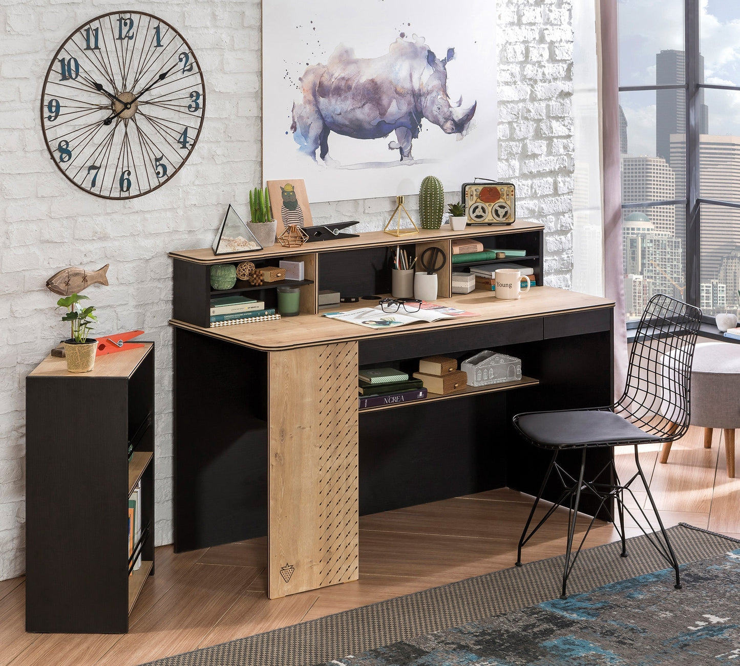 Großer Studioschreibtisch Schwarz