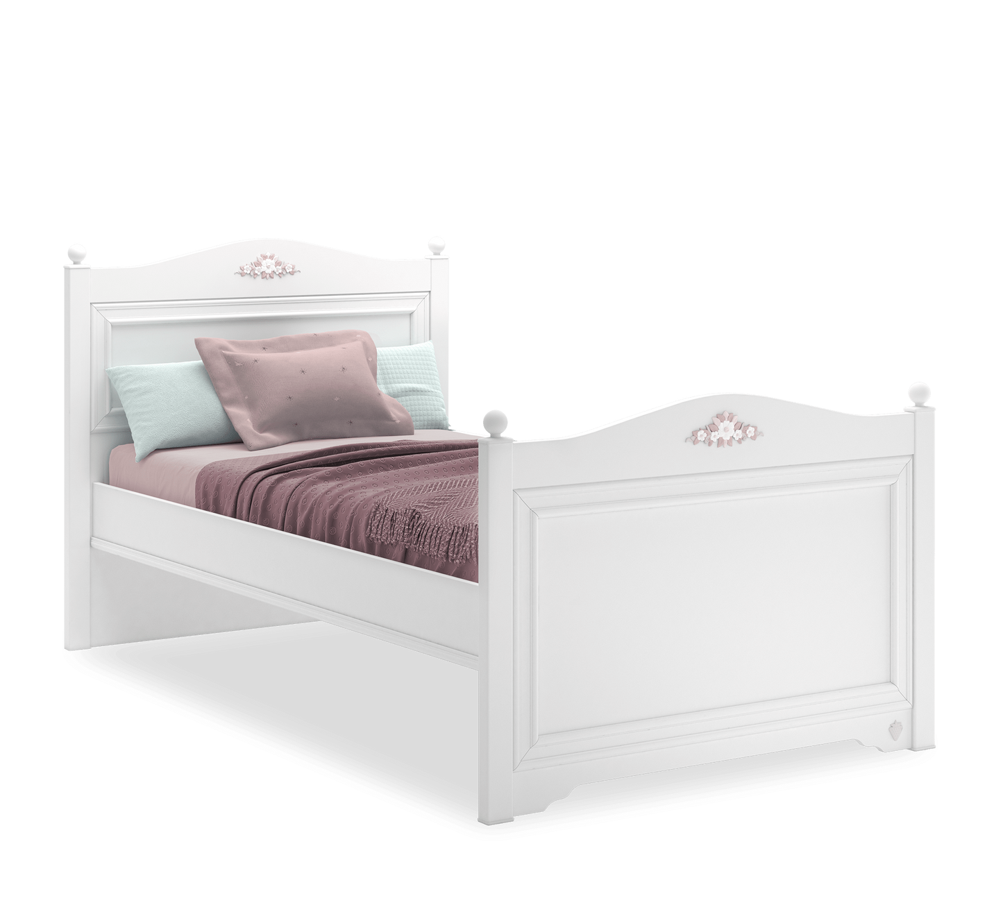 Letto Rustico Bianco (120x200 Cm)