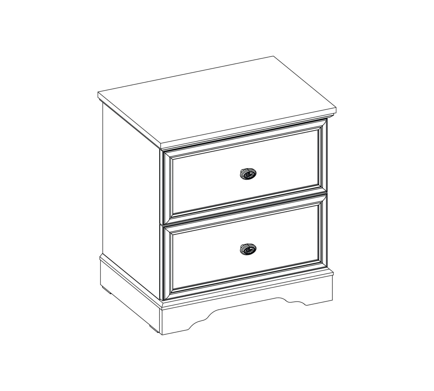 Comodino bianco rustico