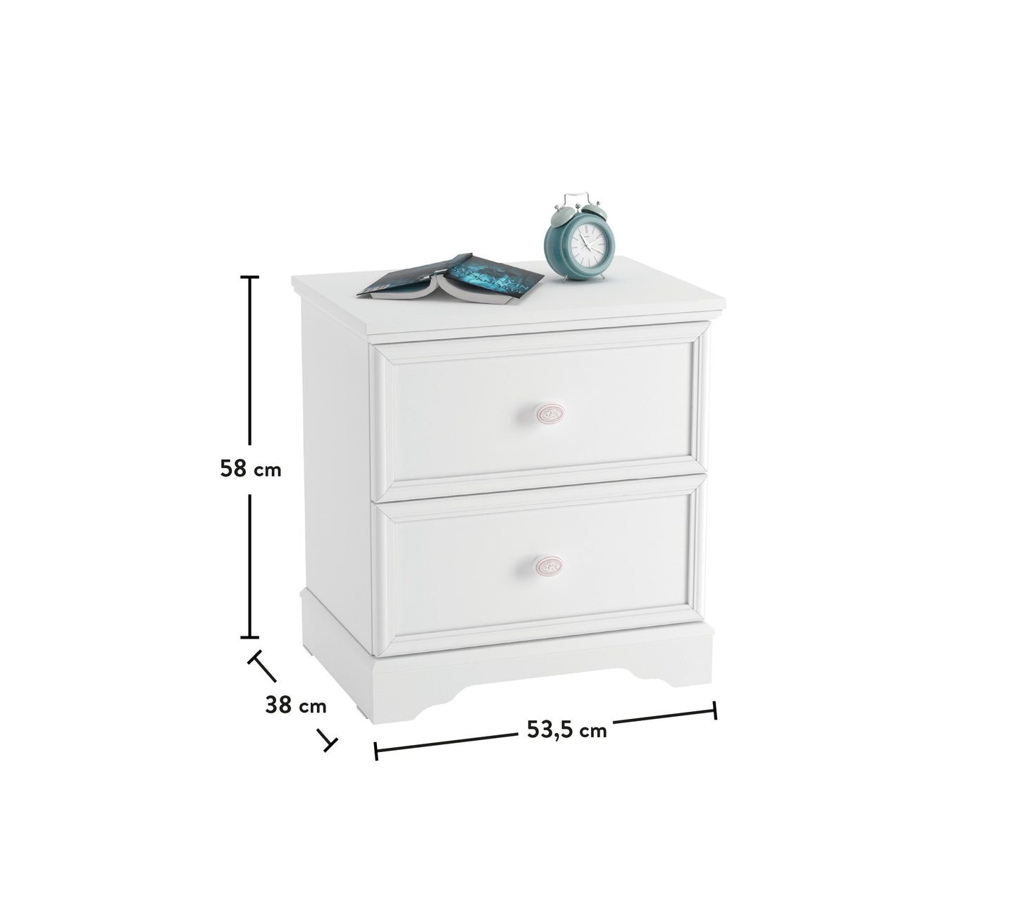 Comodino bianco rustico