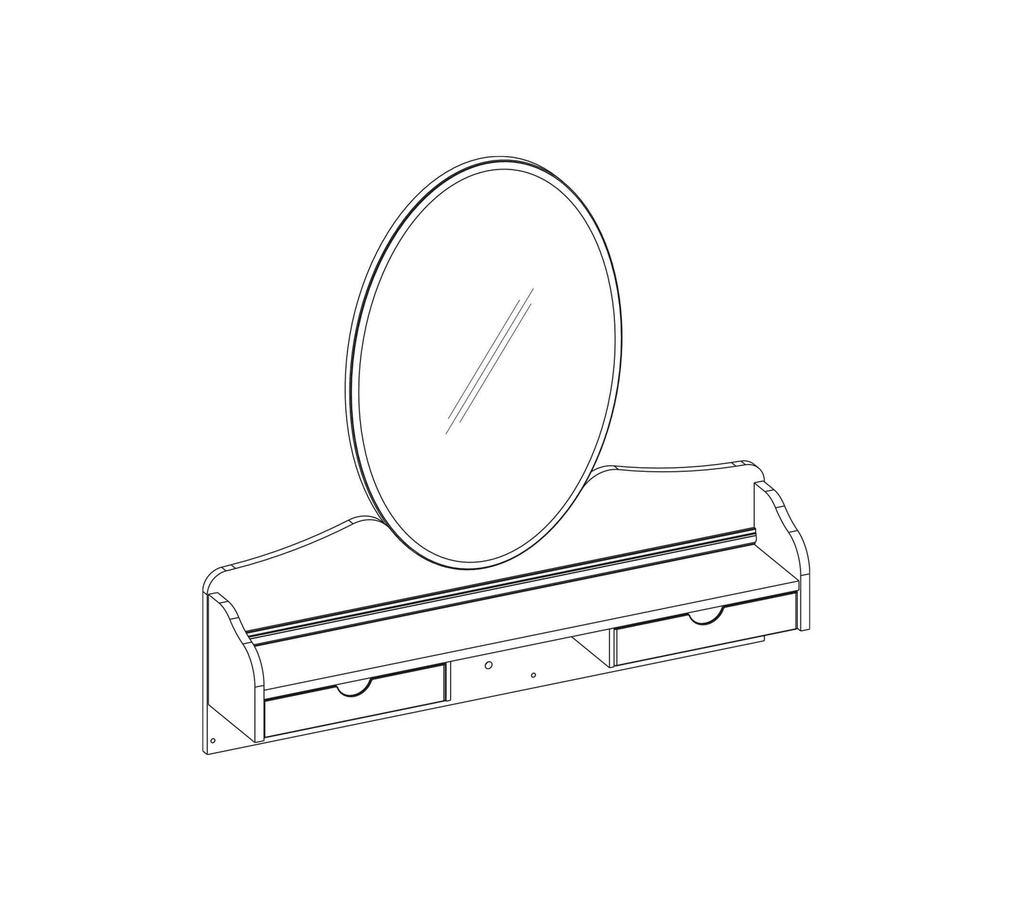 Rustikaler weißer Kommodenspiegel