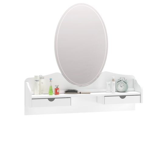 Rustikaler weißer Kommodenspiegel