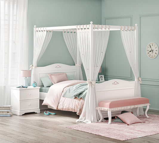 Palo a baldacchino bianco rustico (120x200 Cm)