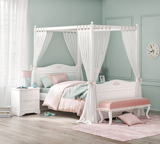 Palo a baldacchino bianco rustico (100x200 Cm)