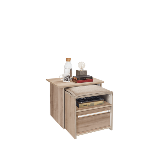 Duo-Nachttisch mit Regal