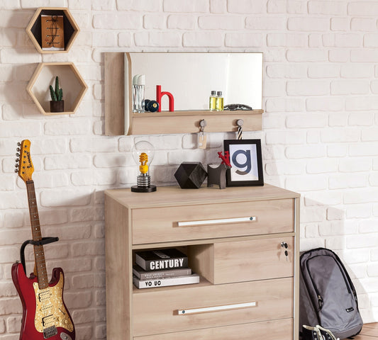 Duo-Wandspiegel mit Ablage