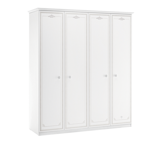 4-türiger Kleiderschrank (grau) Grey Selena