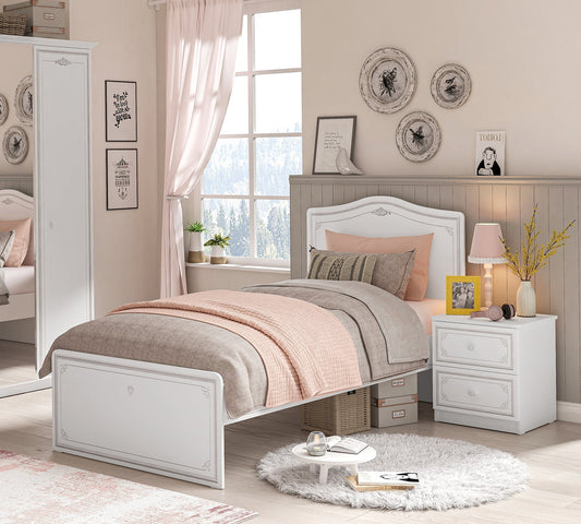 Letto Selena Grey (Grigio) (100x200 Cm)