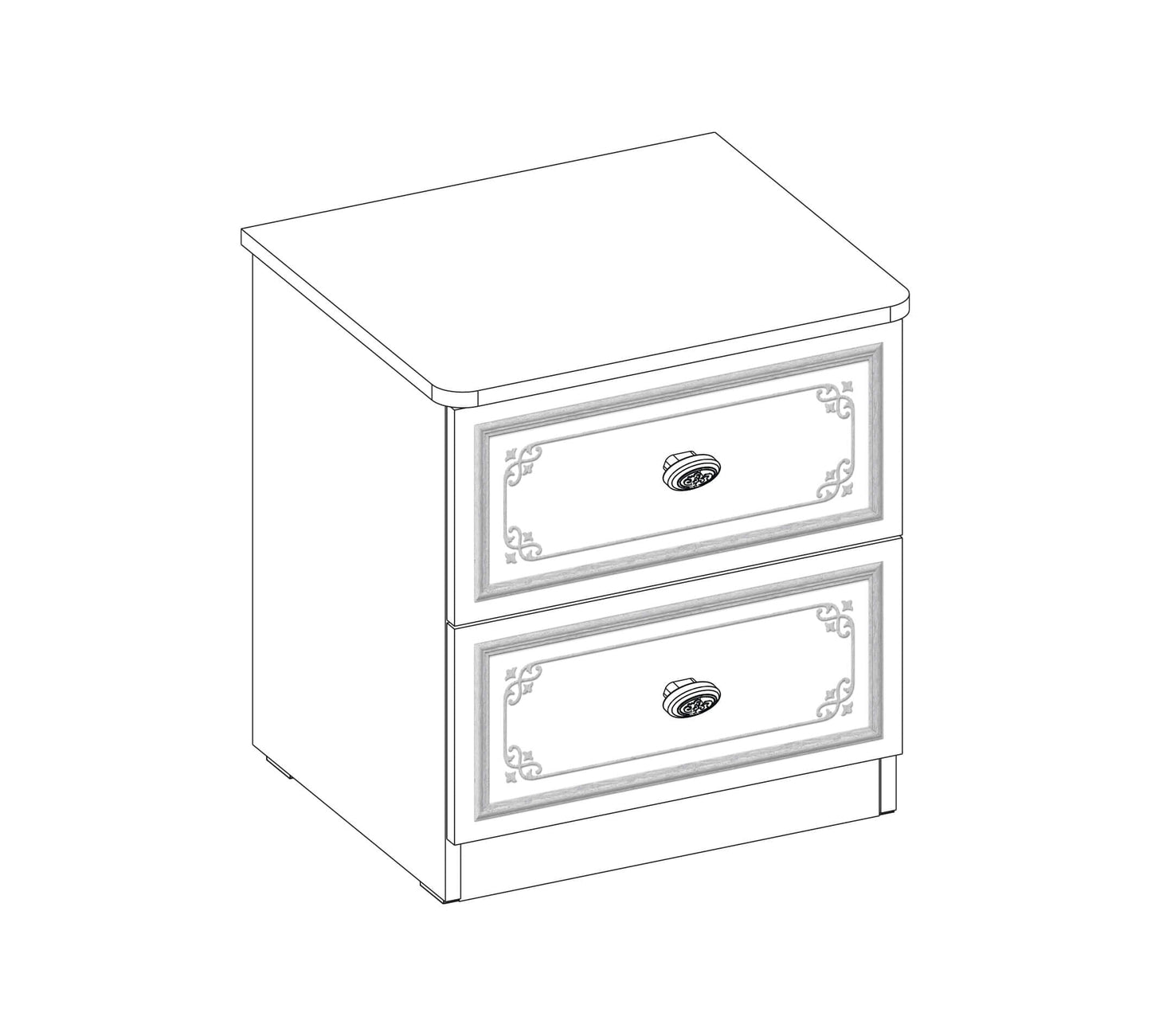 Selena Grey Nachttisch (Grau)