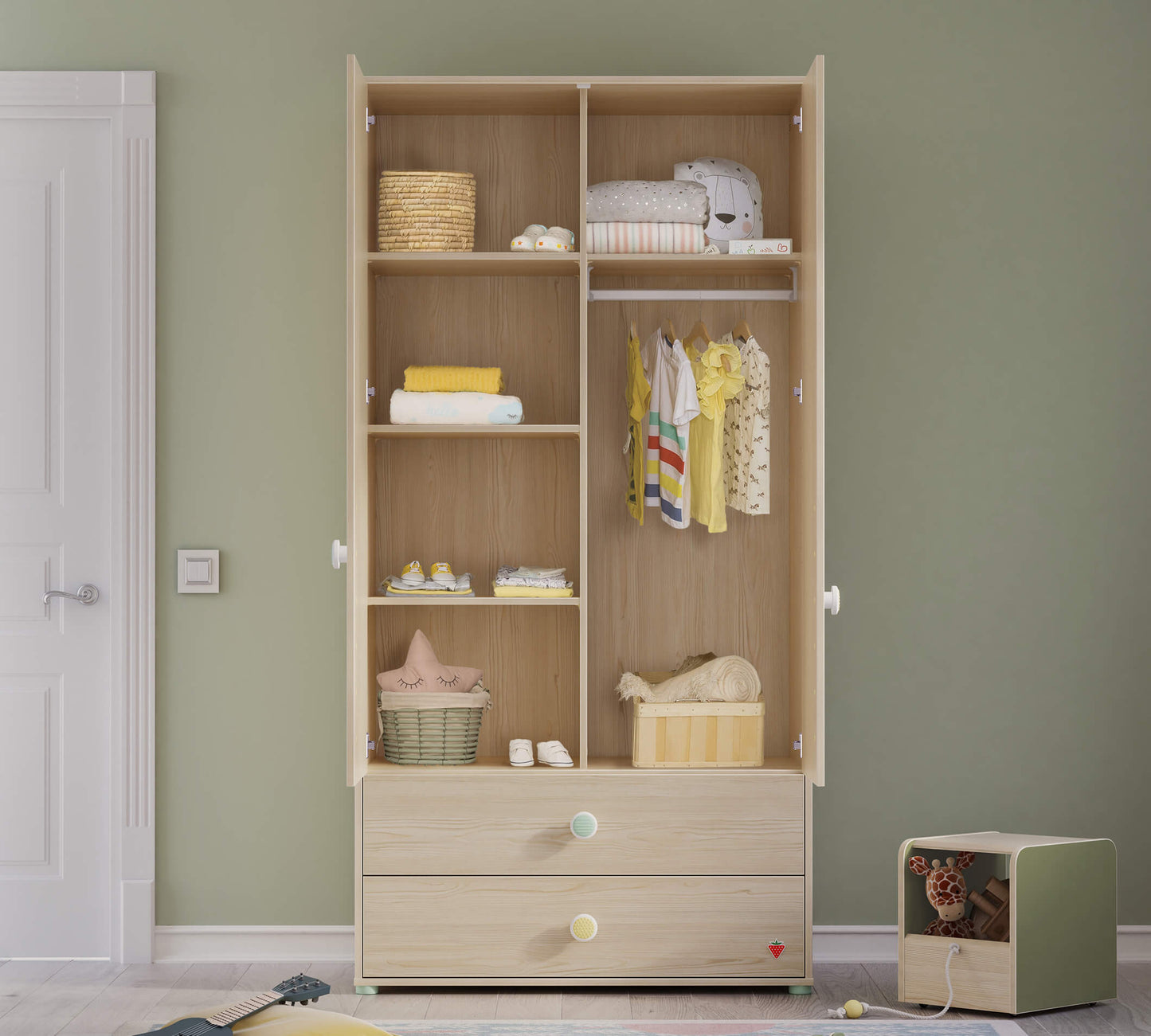 Montes Natural 2-türiger Kleiderschrank