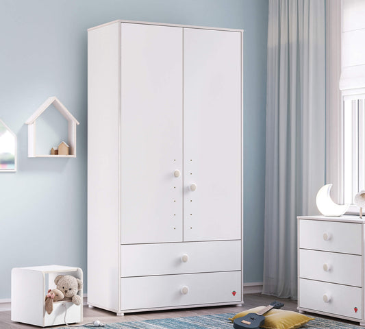 Montes weißer 2-türiger Kleiderschrank