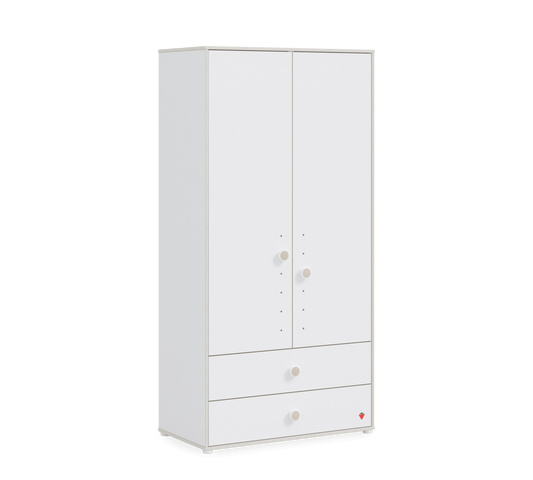 Montes weißer 2-türiger Kleiderschrank