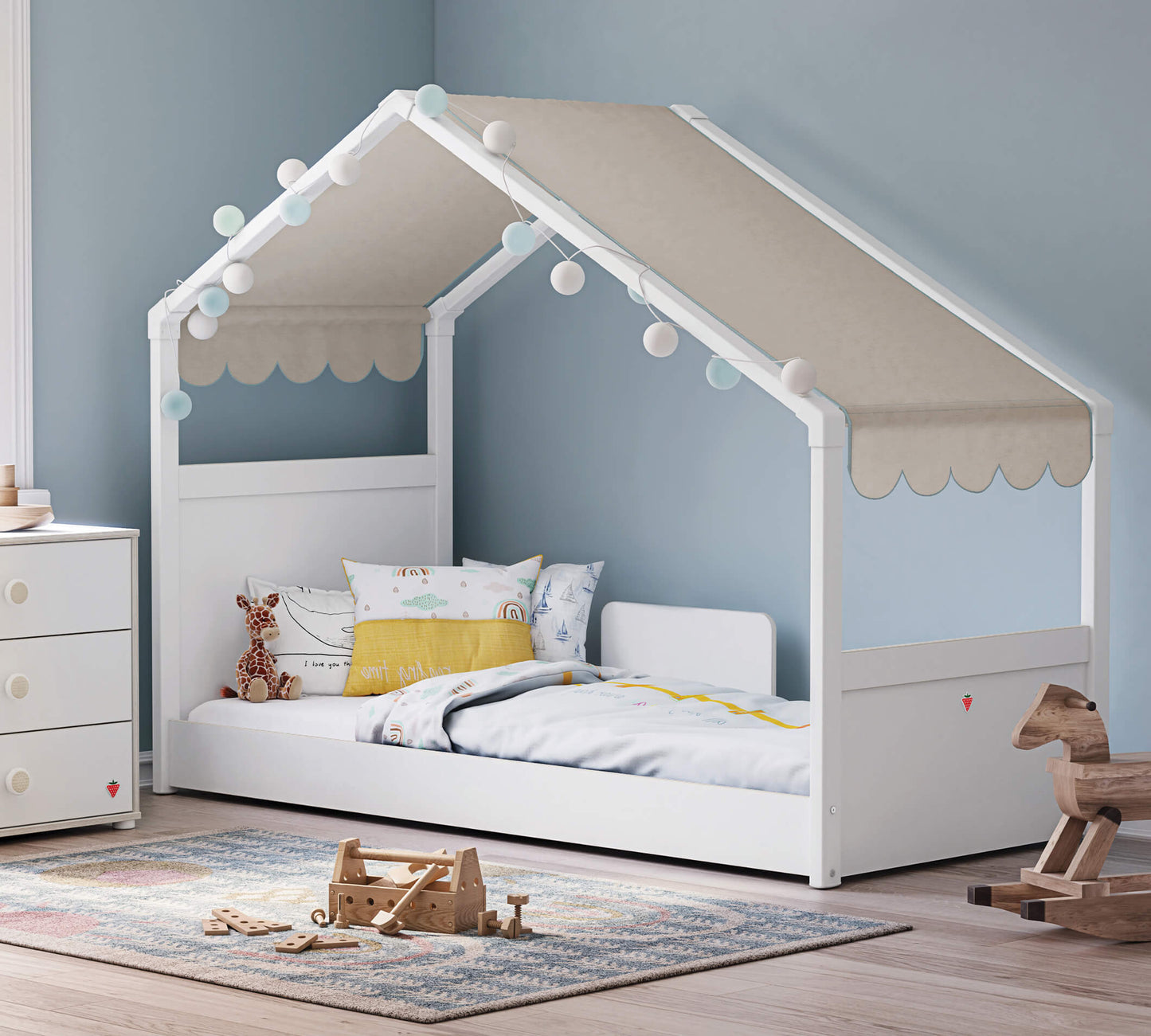 Letto sul tetto laterale bianco Montes