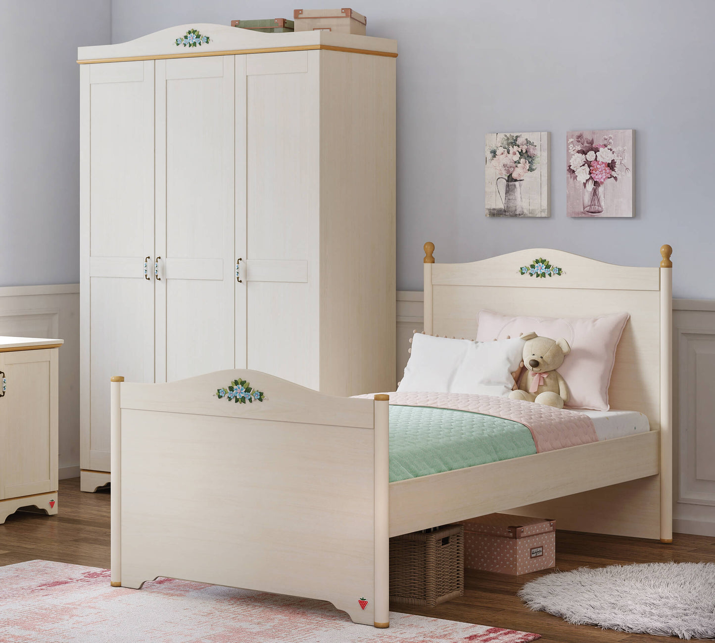 Flora (Neu) Bett (100x200 cm)