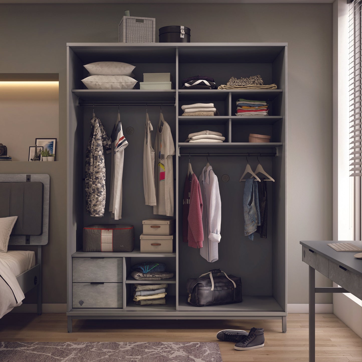 Schiebeschrank Space Grau