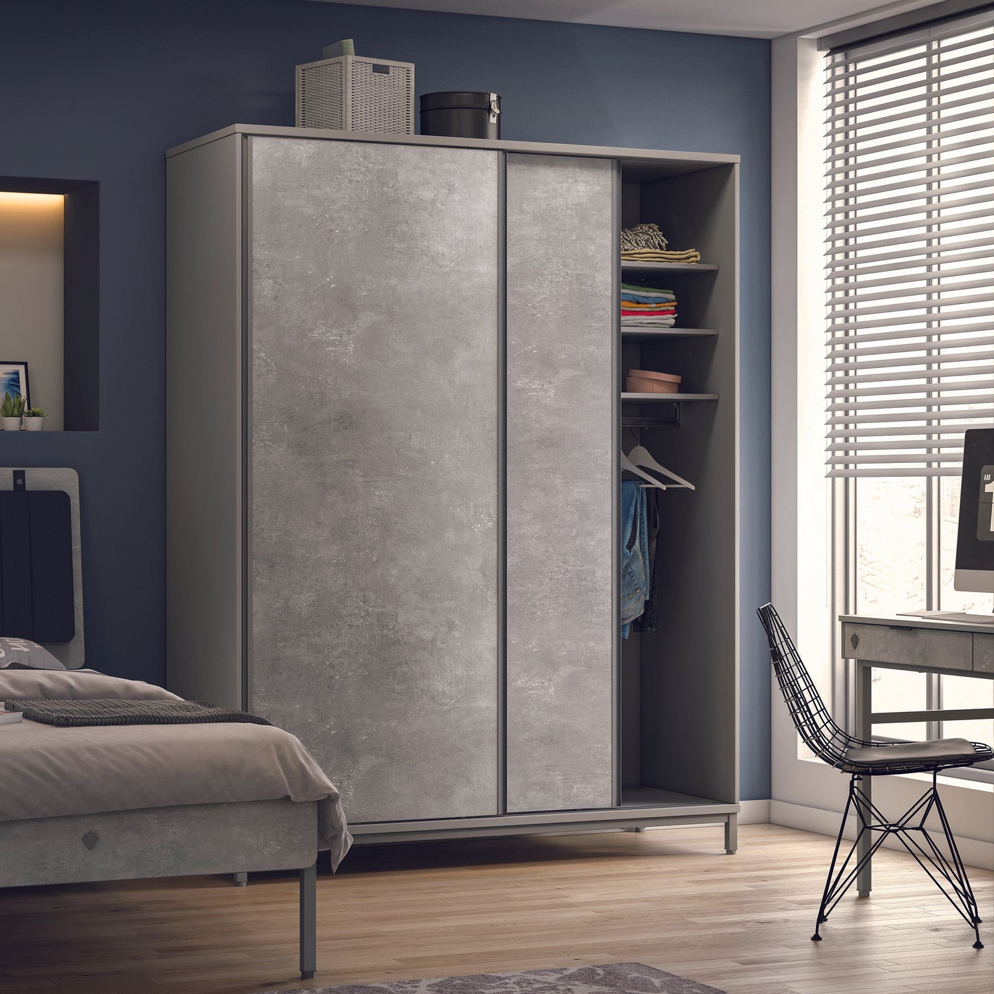Schiebeschrank Space Grau