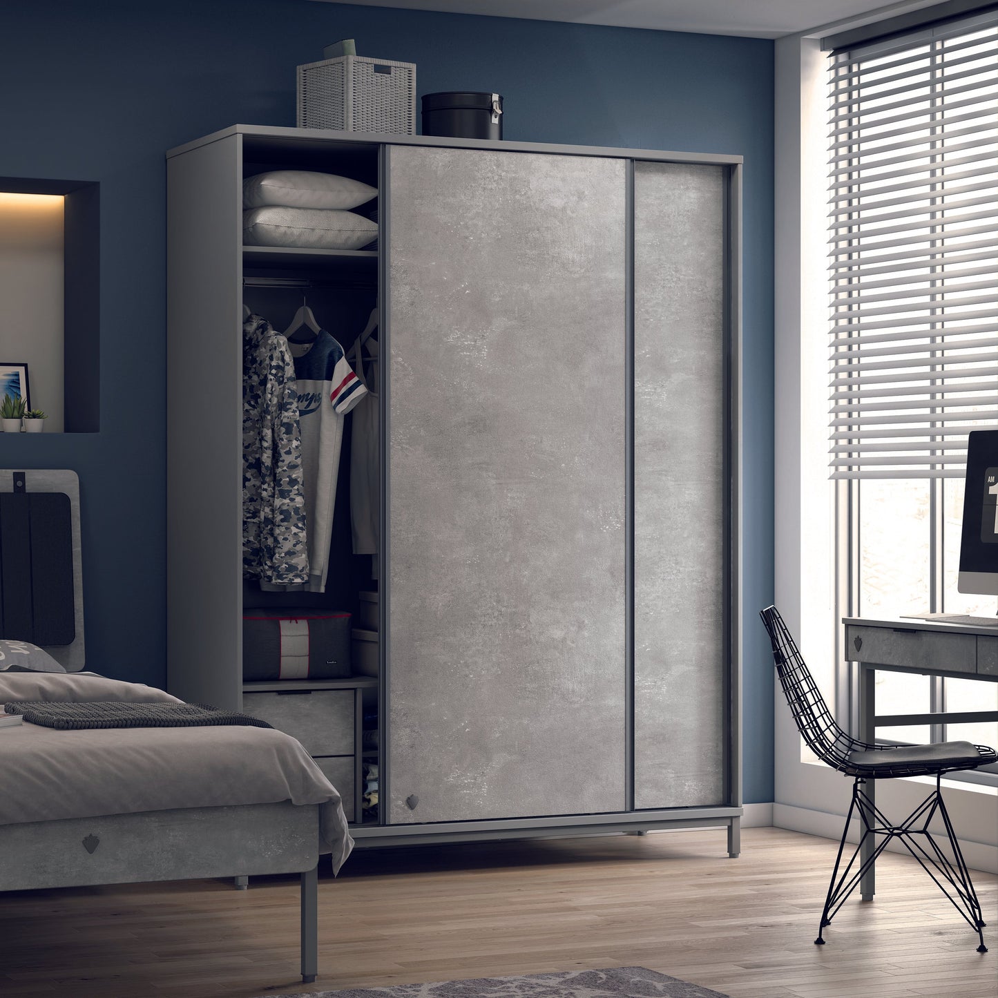 Schiebeschrank Space Grau