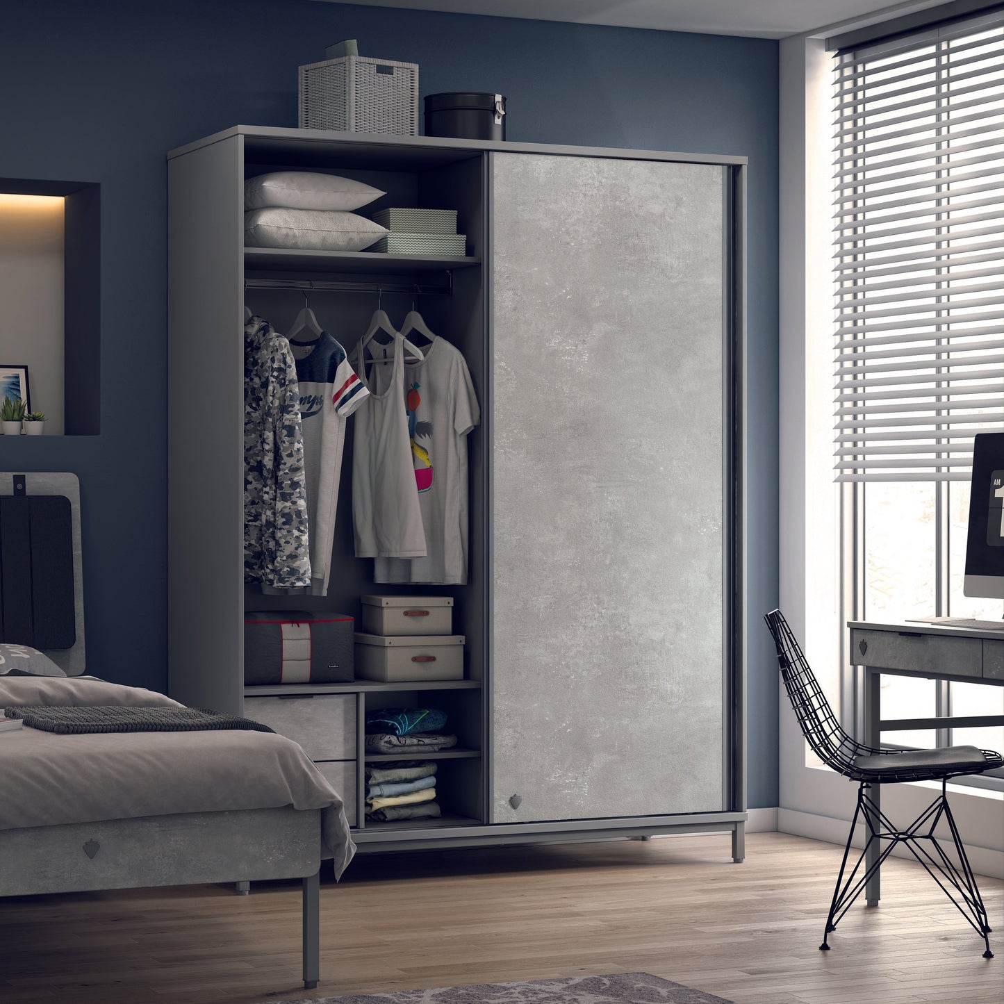 Schiebeschrank Space Grau