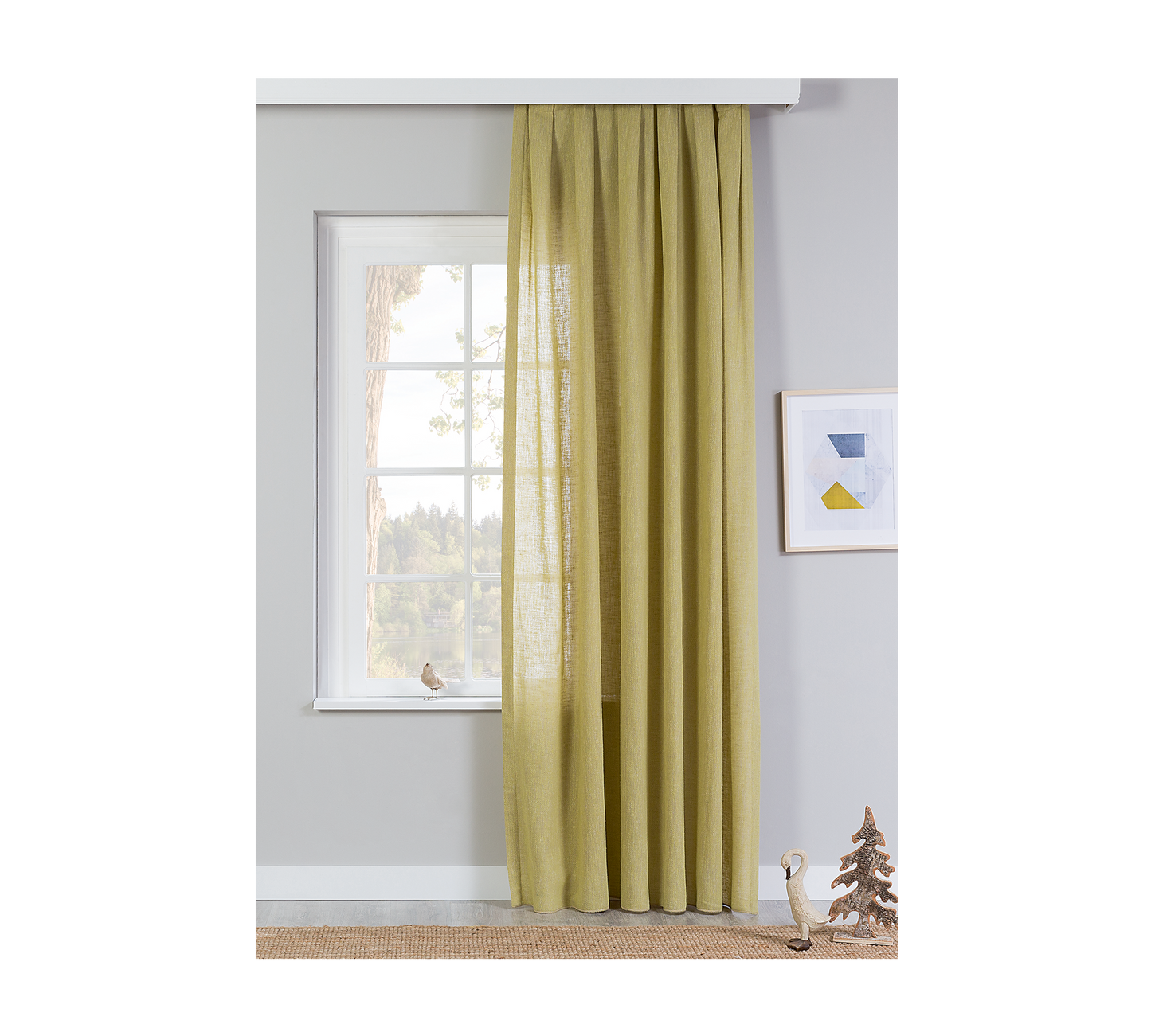 Eleganter senffarbener Bodenvorhang (100x260 cm)